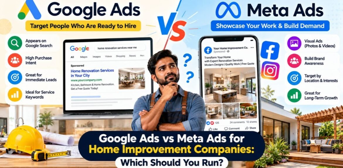 Google Ads vs Meta Ads for Home Improvement Companies: Which Should You Run?